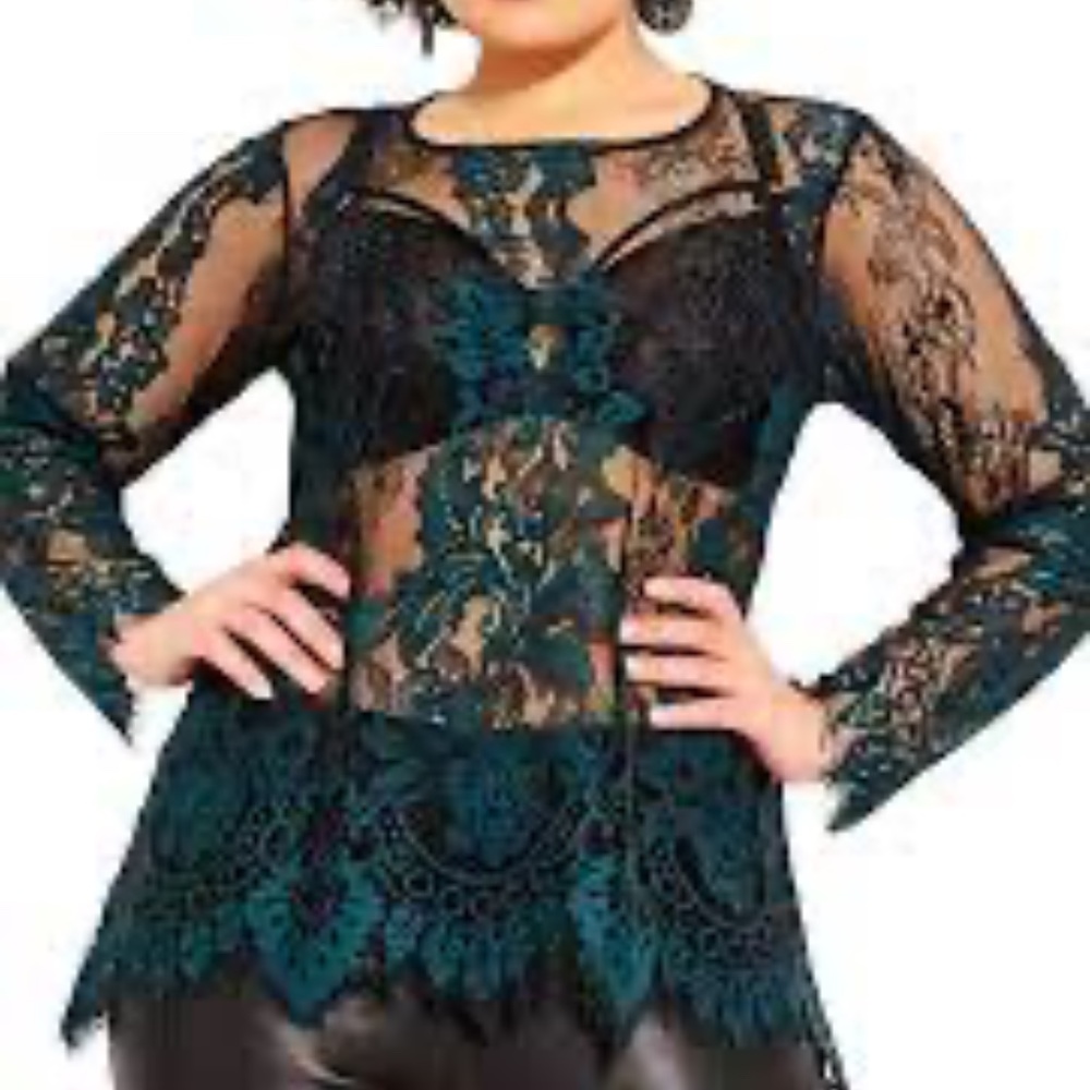 NWT Long Sleeve Lace Top